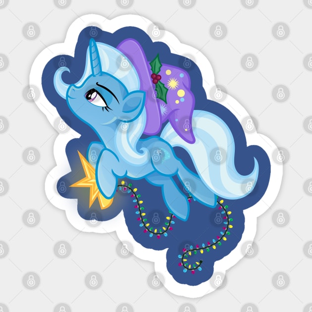 My Little Pony Christmas trixie Lulamoon Sticker by SketchedCrow